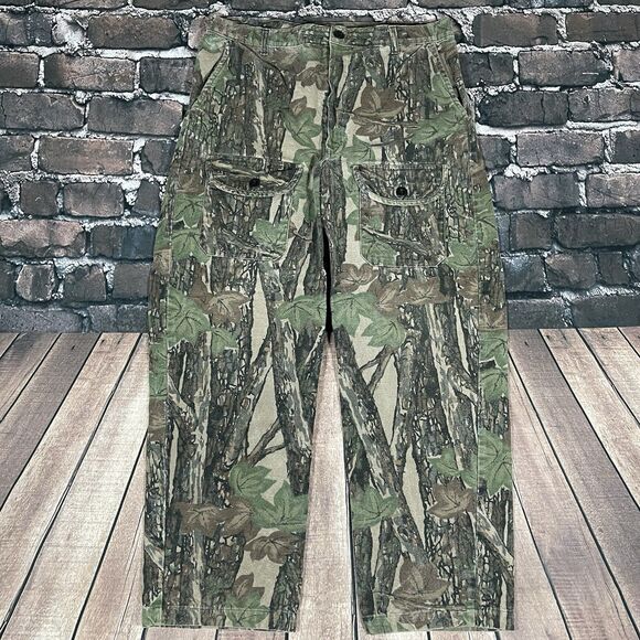 Vintage Ocoee RealTree Mossy Oak Camo Pants Front Cargo Pockets 80s USA 34x28.5” - Picture 4 of 12